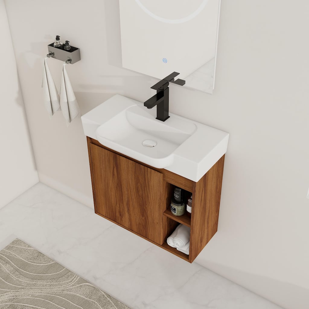 ARTCHIRLY 24/28 Inch Bathroom Vanity with Sink, Floating Bathroom Vanity with Soft Close Door