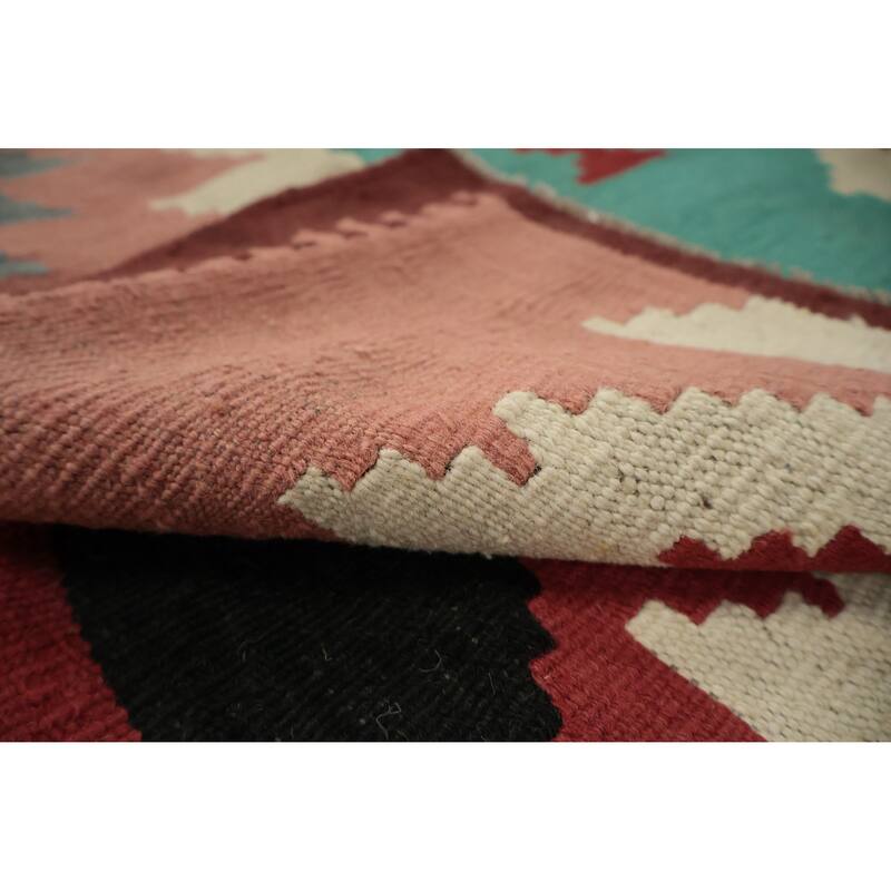 Hand Woven Oriental 100% Wool Carpet Southwestern Tribal Multi-Colored Kilim Area Rug - 14' 1'' X 10' 4''