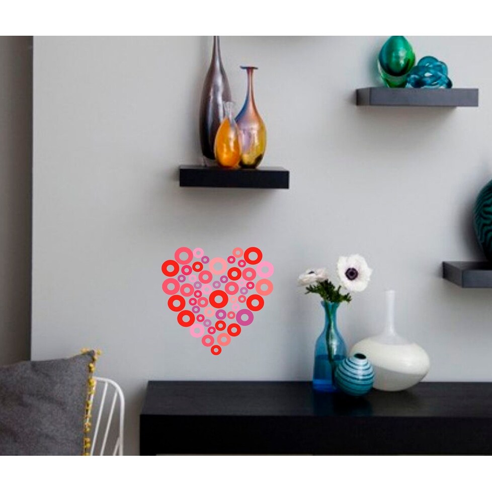 Heart Circles Wall Decal, Heart Circles Wall sticker, Heart-image