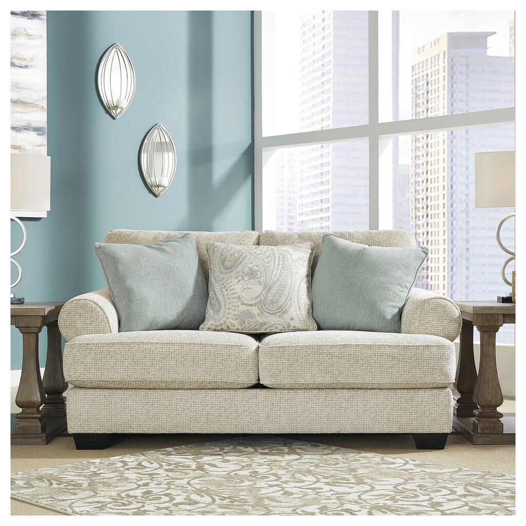 Signature Design by Ashley Monaghan Beige Loveseat - 74"W x 45"D x 39"H