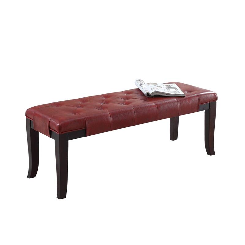 Linon Tufted Bench, Fabric/Faux Leather