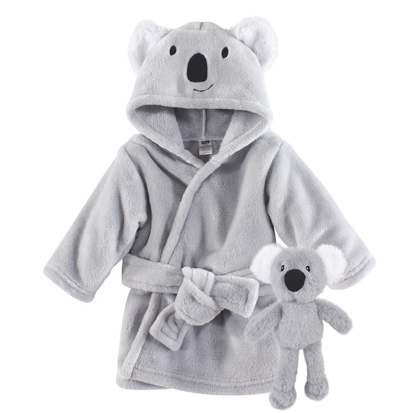 slide 1 of 1, Hudson Baby Plush Bathrobe and Toy Set, Koala, One Size - Koala - One Size One Size - Koala