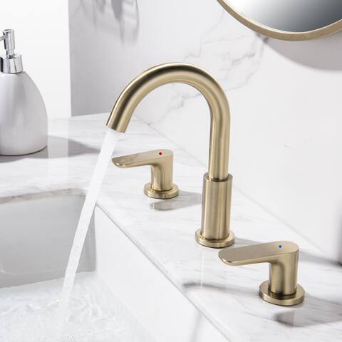 Two-Handle 3 Hole Bathroom Widespread Lavatory Faucet