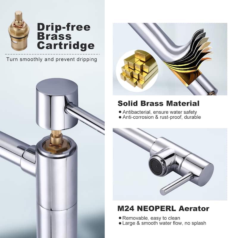 WOWOW Deck Mount Pot Filler Folding Faucet