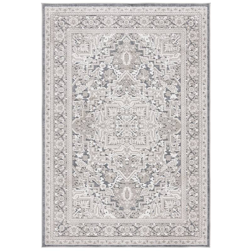 SAFAVIEH Cabana Aranita Transitional Rug - 6'7" Square - Grey/Ivory