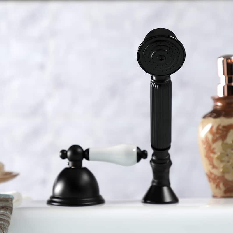 Vintage Deck Mount Hand Shower with Diverter for Roman Tub Faucet