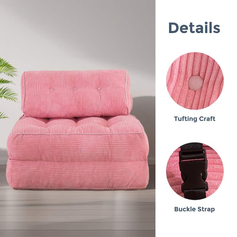 8"Corduroy Folding Couch Sofa Bed,Single