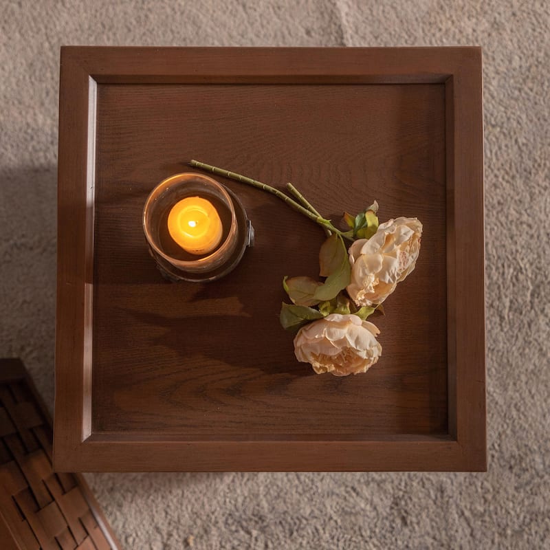 Farmhouse Coffee Table with Storage - Large Square, Wood Grain Finish