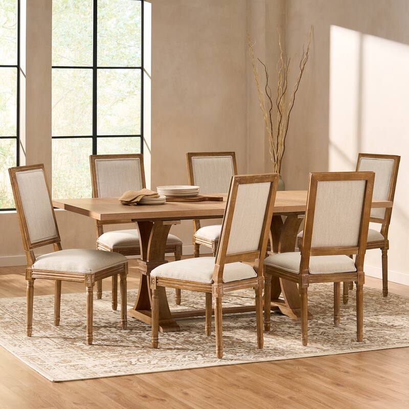 Regina Wood Dining Set by Christopher Knight Home - Beige/ Natural