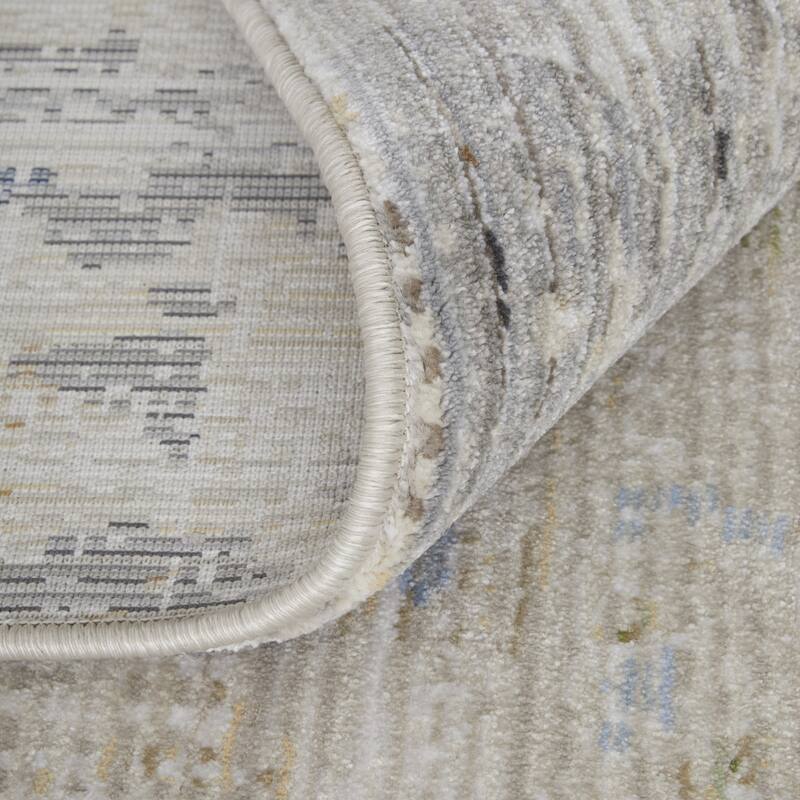 HomeRoots Abstract Casual Runner Area Rug - 87.00 in. x 30.00 in. x 0.47 in.