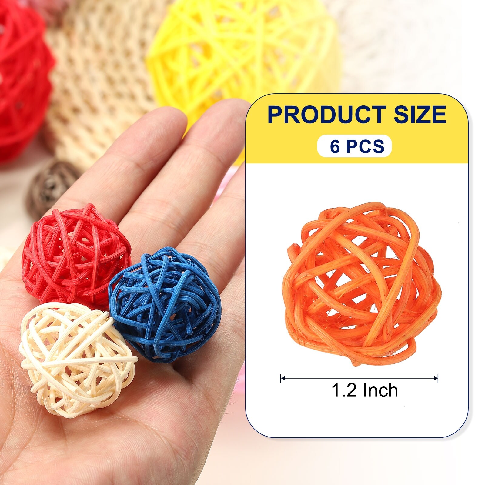 Wicker Rattan Balls Rattan Decorative Balls Vase Fillers for Wedding Party Bowls Home Decoration