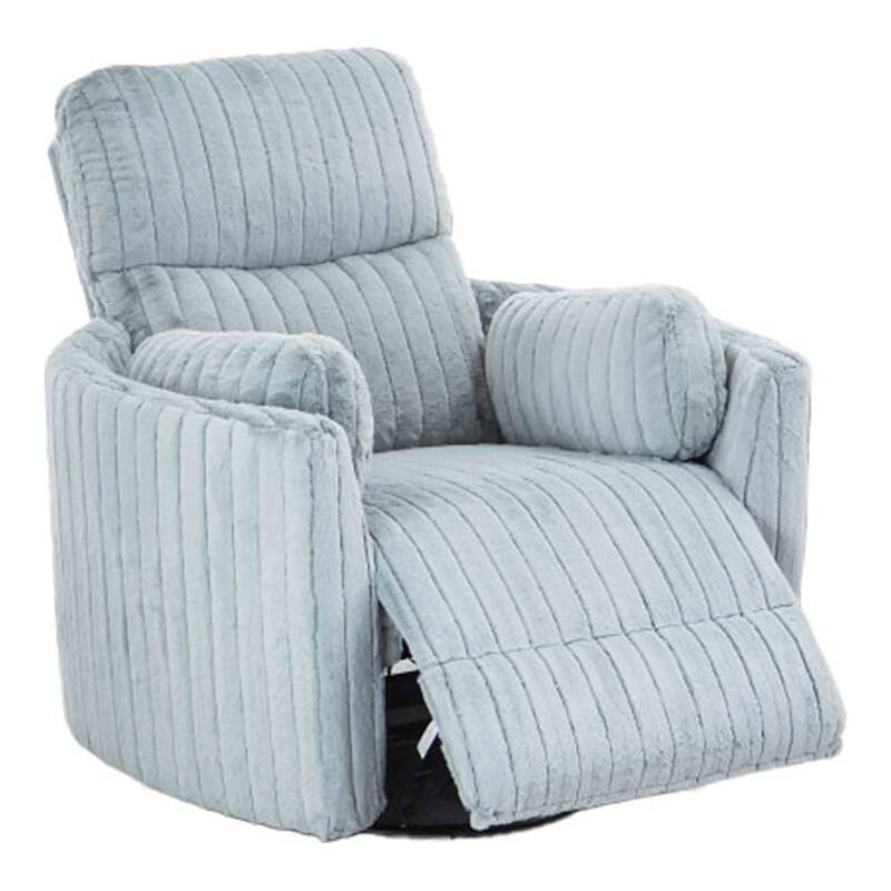 DH BASIC Modern Chenille Power Swivel Glider Recliner by Denhour - Sky Blue