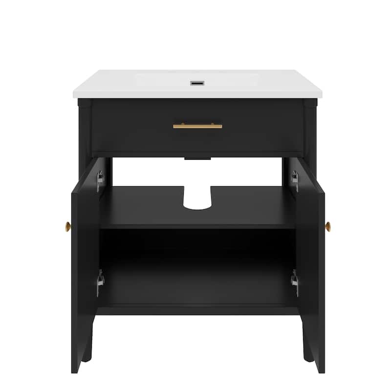 Bathroom Vanity with Sink, Bathroom Cabinet with Soft Close Doors and Adjustable Shelf