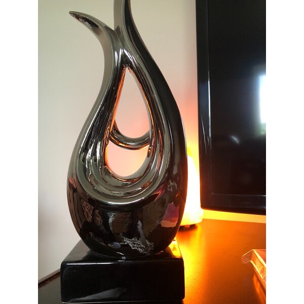 Shop Polished Chrome Silver Ceramic Moon Abstract Sculpture