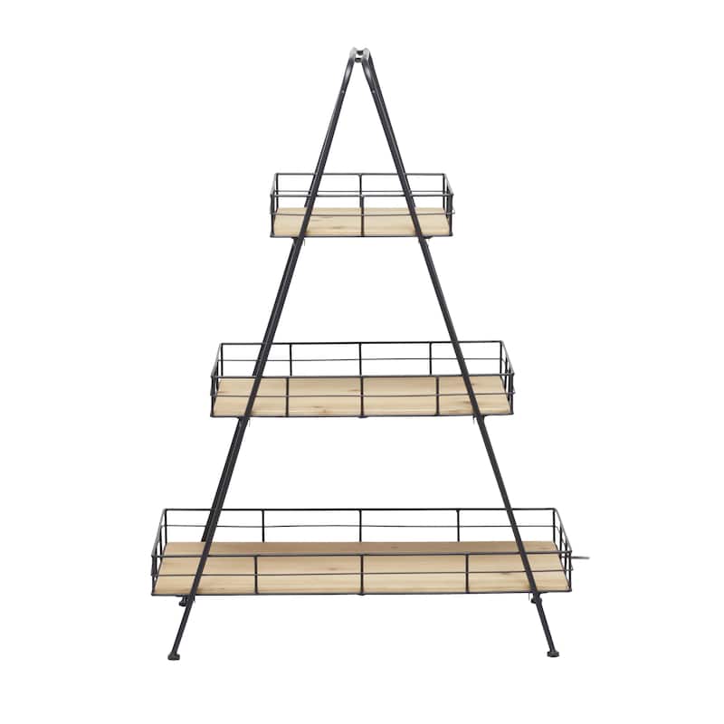 Wood Indoor Outdoor 3 Tier Plantstand - Brown - Roche River Decor - Brown