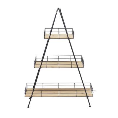 Wood Indoor Outdoor 3 Tier Plantstand - Brown - Roche River Decor
