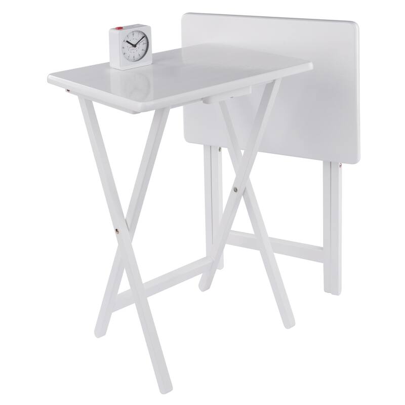 Alex Set of 2 Snack Tables White Finish