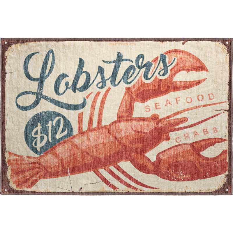 Premium Washable Super Soft Lobster Market Mayfield Rug