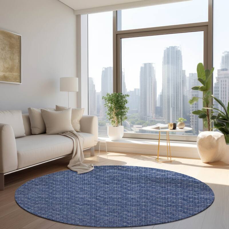 Alfiri Sleek Geometric Weather Resistant Timeless Fusion Outdoor Rug
