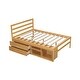 preview thumbnail 6 of 13, Natural Full Size Wood Platform Bed with Storage Shelves and 2 Under-bed Storage Drawers
