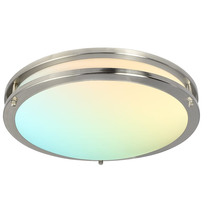 Luxrite 16 Inch LED Flush Mount Ceiling Light, Color Temperature Selectable 2700K / 3000K / 3500K / 4000K / 5000K - Color Selectable 27K/30K/35K/40K/50K