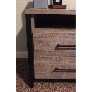 Shop Black Friday Deals On Munich Modern Industrial 2 Drawer Nightstand Overstock 13260483