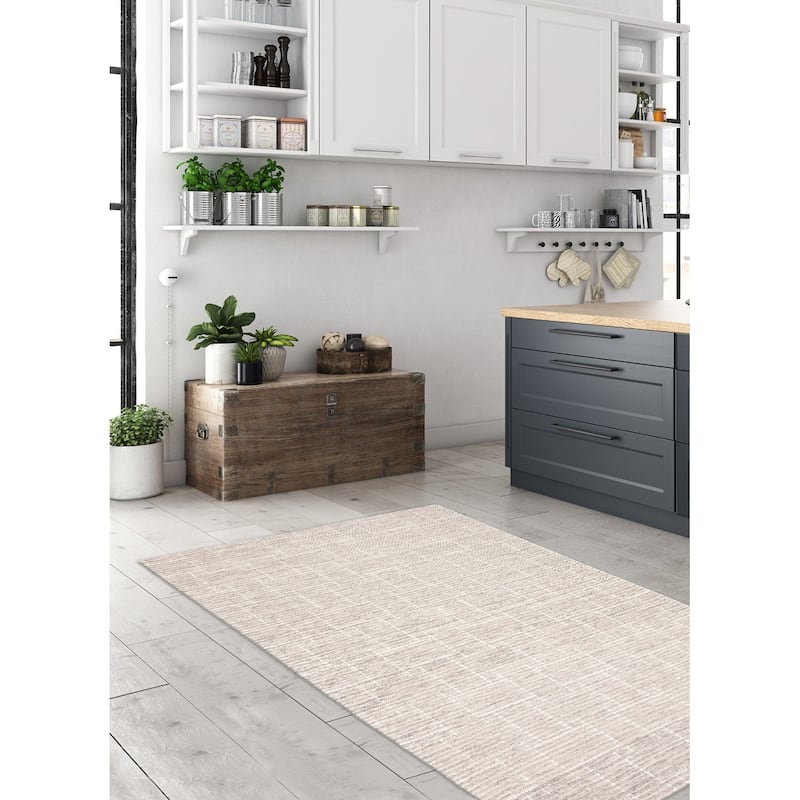 ECARPETGALLERY Braid weave Sienna Grey Wool Rug - 5'11 x 9'0