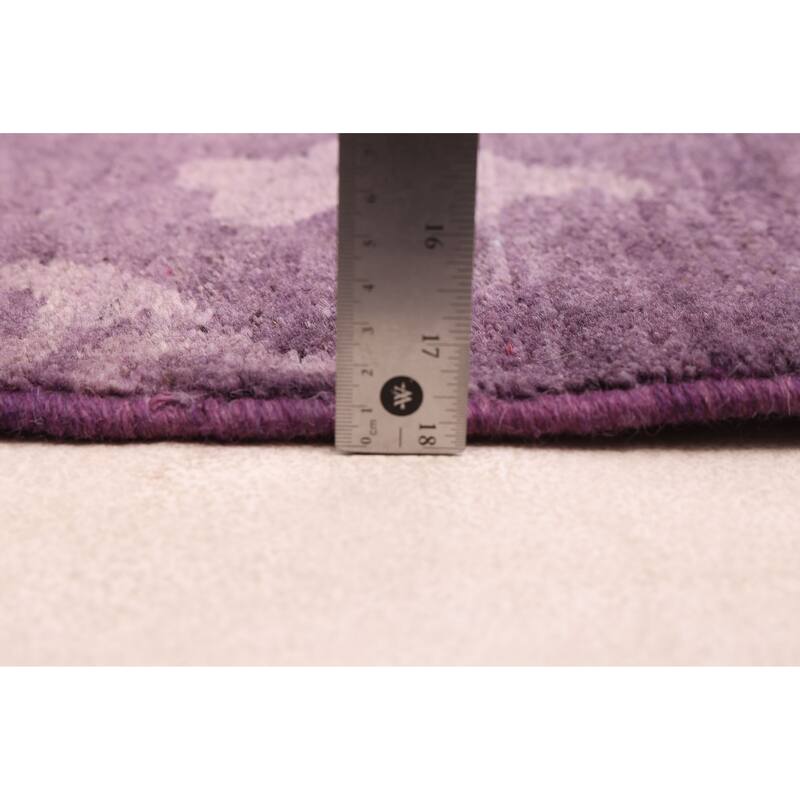 ECARPETGALLERY Hand-knotted Color Transition Purple Wool Rug - 7'3 x 9'10