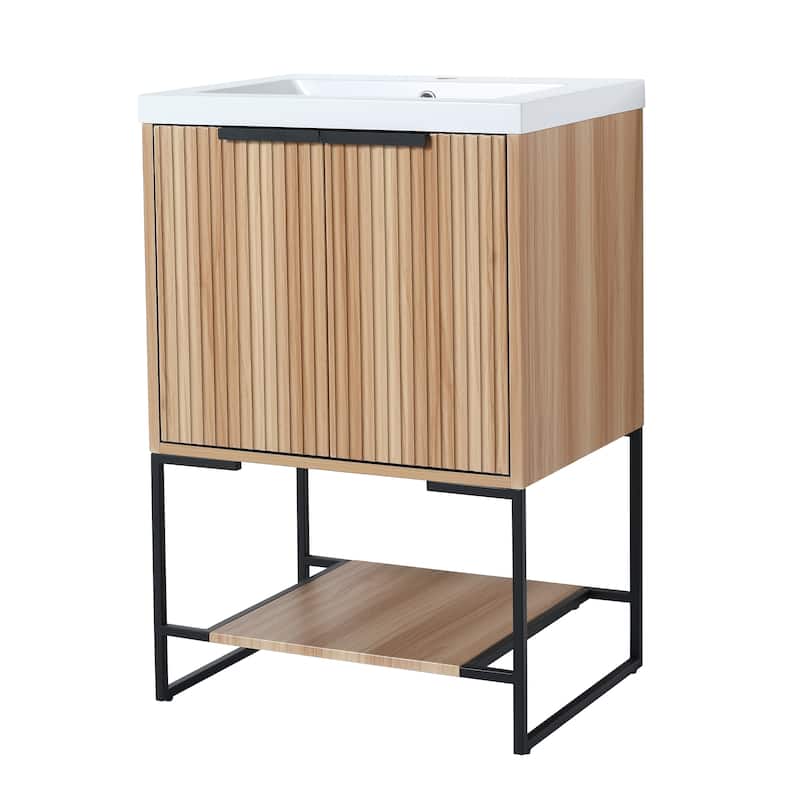 24 Inch Freestanding Bathroom Vanity With Resin Basin,24x18