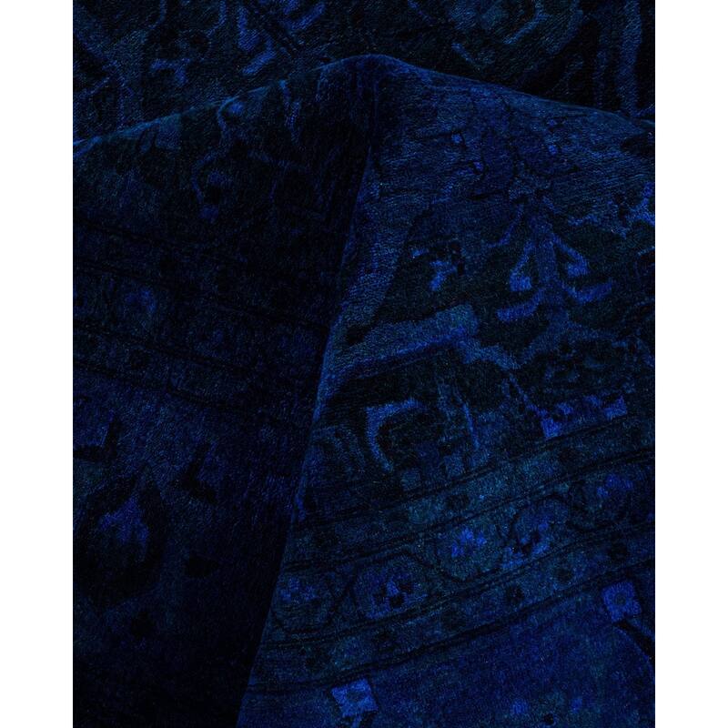 Fine Vibrance One-of-a-Kind Hand-Knotted Area Rug - Blue, 9' 1" x 12' 2" - 9' 1" x 12' 2"