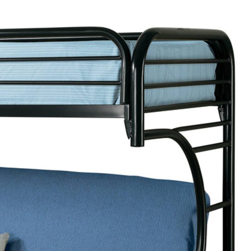 Casual Style Twin Over Futon Bunk Bed, Black
