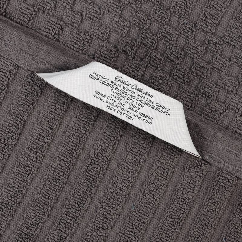 Superior Soho Ribbed Cotton Bath Towel Set of 2