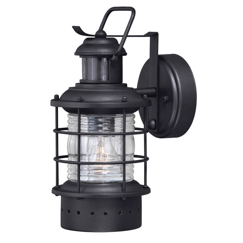 Vaxcel Hyannis Dualux 5.5" Outdoor Wall Light Textured Black - 5.5-in W x 12-in H x 7.5-in D - Textured Black - 5.5-in W x 12-in H x 7.5-in D