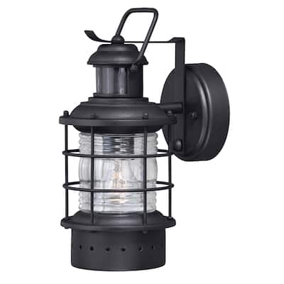 Vaxcel Hyannis Dualux 5.5" Outdoor Wall Light Textured Black - 5.5-in W x 12-in H x 7.5-in D