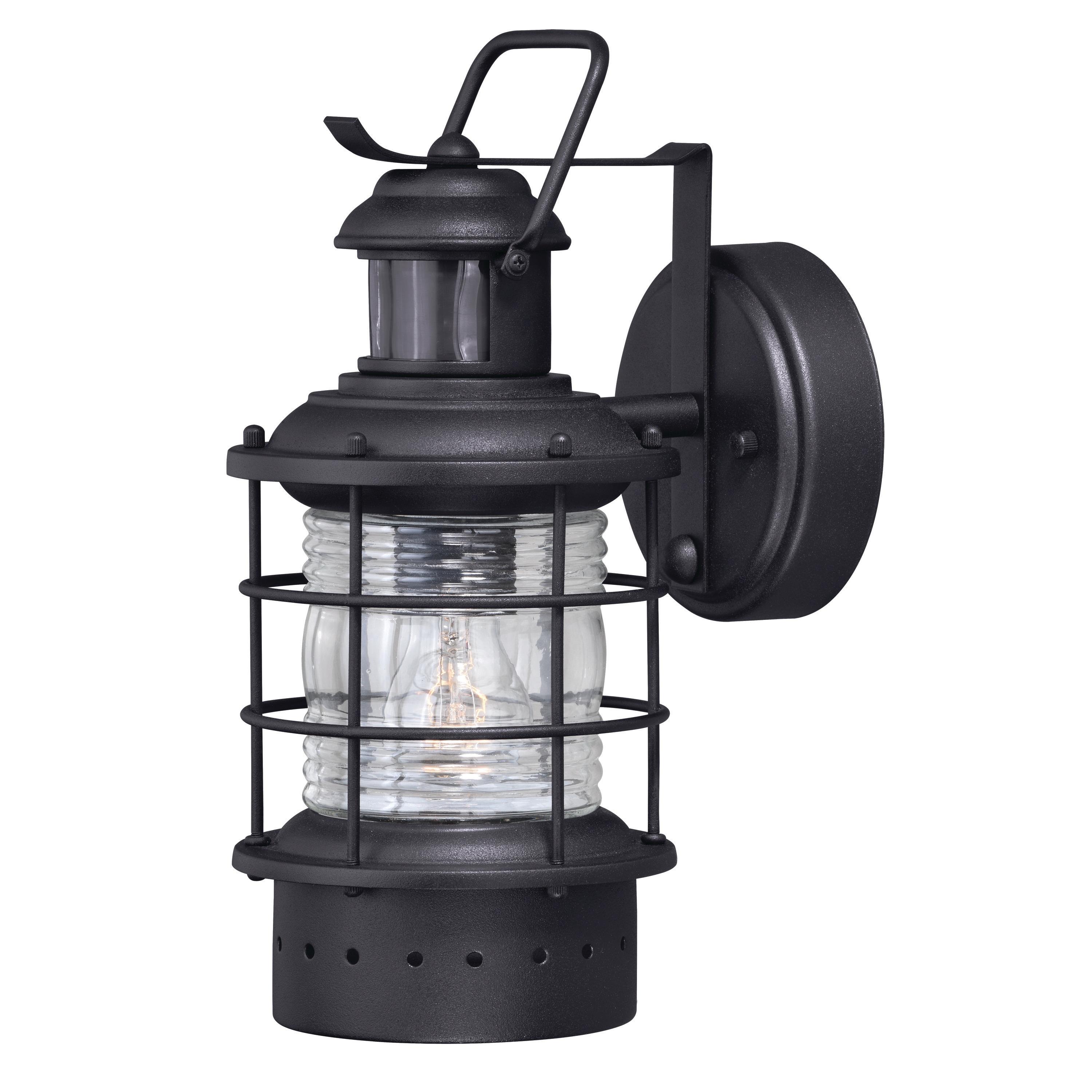 VAXCEL Hyannis Dualux 5.5" Outdoor Wall Light Textured Black - 5.5-in W x 12-in H x 7.5-in D