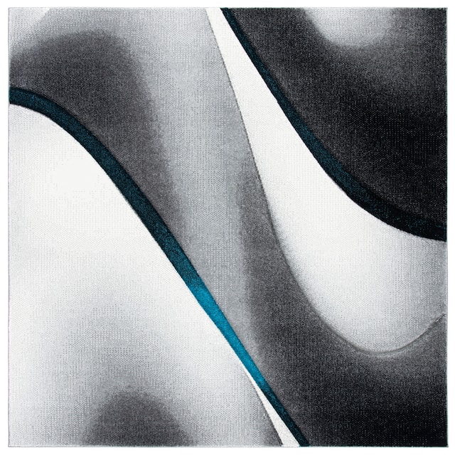 SAFAVIEH Hollywood Jocelyne Mid-Century Modern Abstract Rug - 4' x 4' Square - Grey/Blue