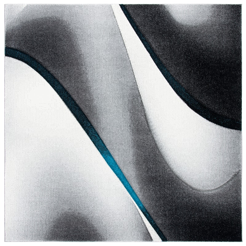 SAFAVIEH Hollywood Jocelyne Mid-Century Modern Abstract Rug - 5'3" x 5'3" Square - Grey/Blue
