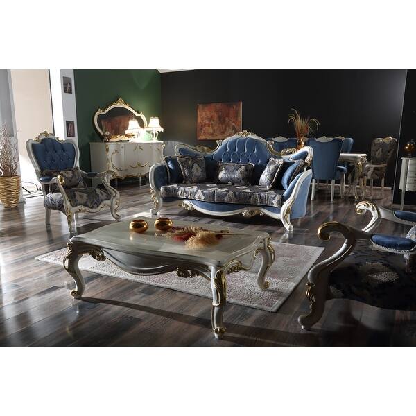 slide 2 of 15, Honyy 98" Traditional Flared Arms Sofa Blue