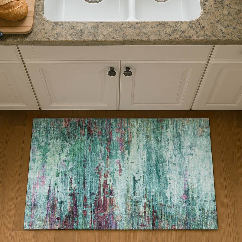 Premium Washable Super Soft Abstract Ombre Mayfield Rug - Teal - 1'8" x 2'6"