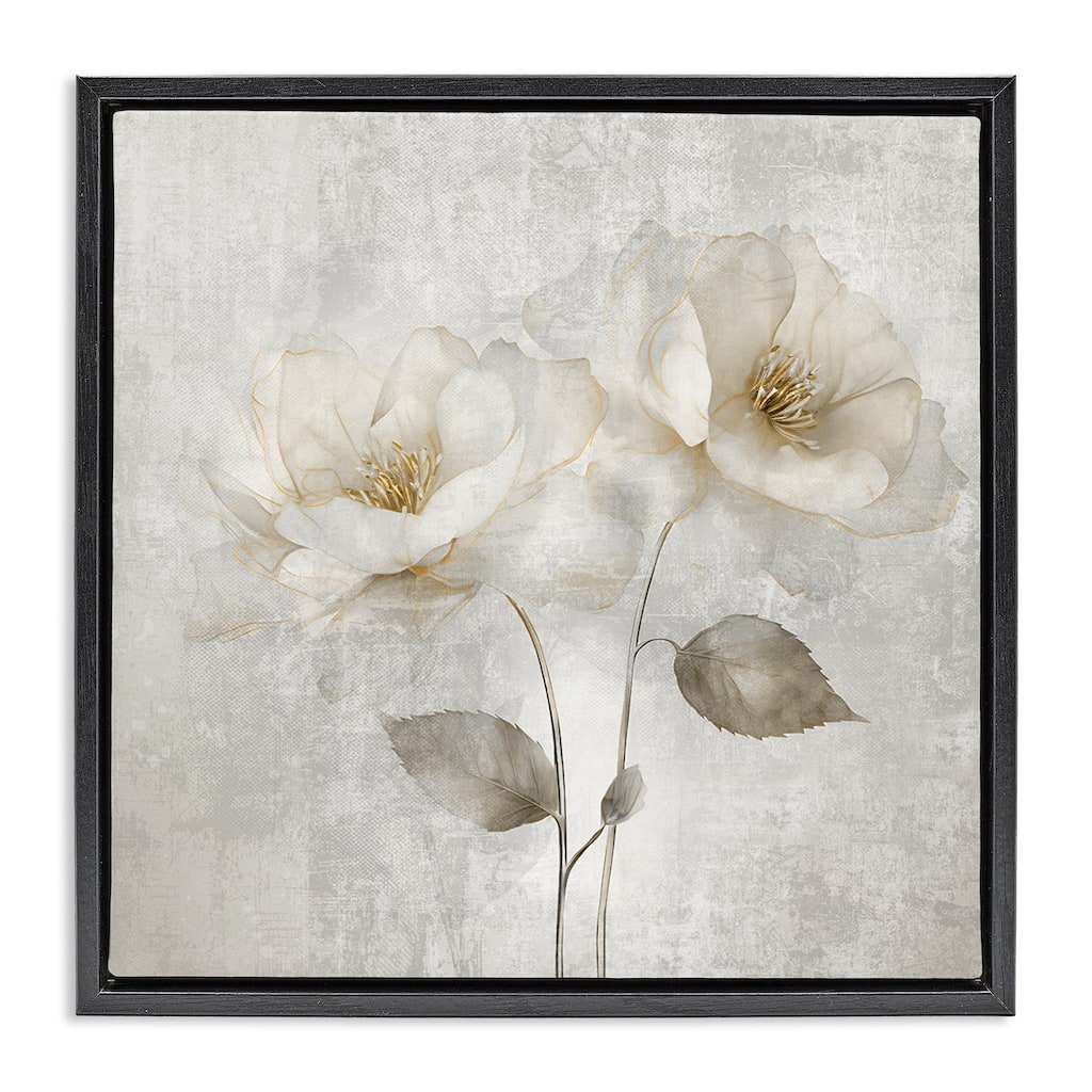 Stupell Blooming Roses Bunch Framed Floater Canvas Wall Art Design By Irene Weisz