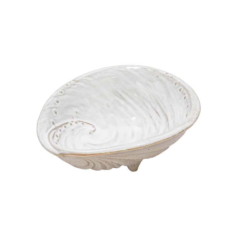 Stoneware Shell Abalone Plate - 6.3"L x 5.3"W x 2.0"H
