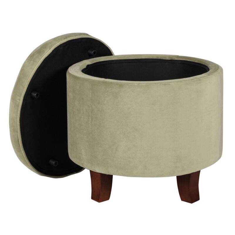 Carson Carrington Hare Large Round Button-tufted Storage Ottoman