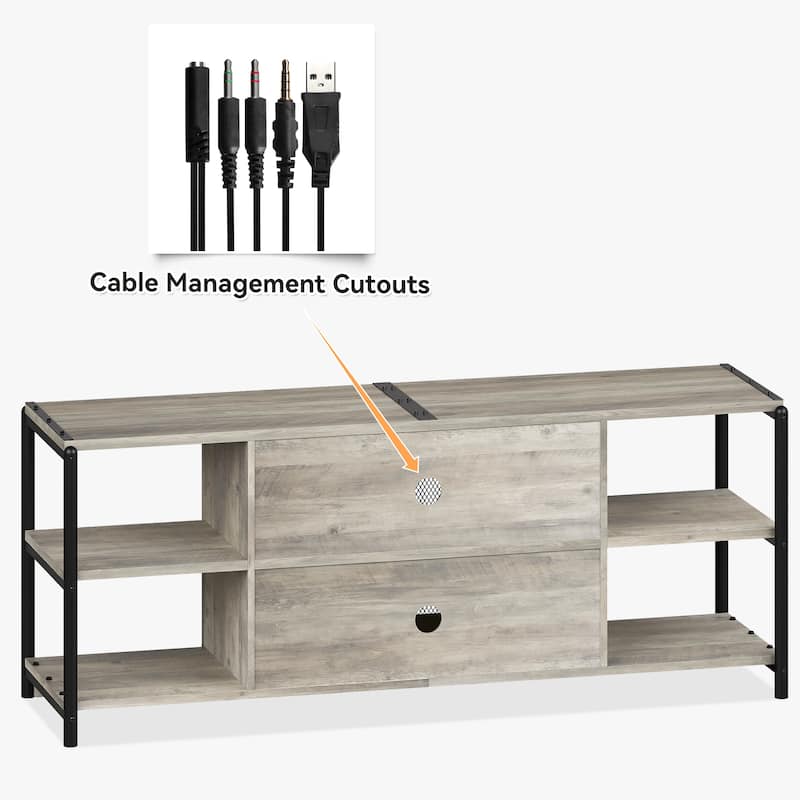 Farmhouse TV Stand Iron Mesh Wind Industrial Corner Multimedia for Living Room