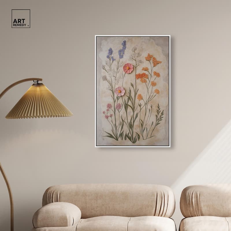 Sculpted Flora Frieze I Canvas by Art Remedy