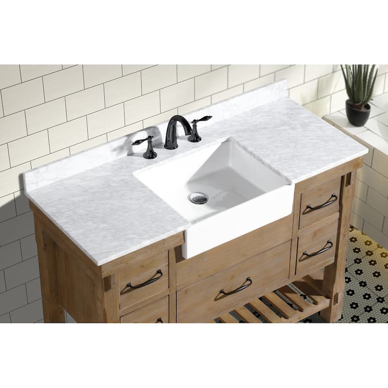 Ari Bath, Marina 48" Bathroom Vanity, Weathered Fir Finish, Farmhouse