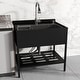 preview thumbnail 9 of 12, Freestanding Laundry Stainless Steel Large Utility Sink Single Bowl - 32*22*40