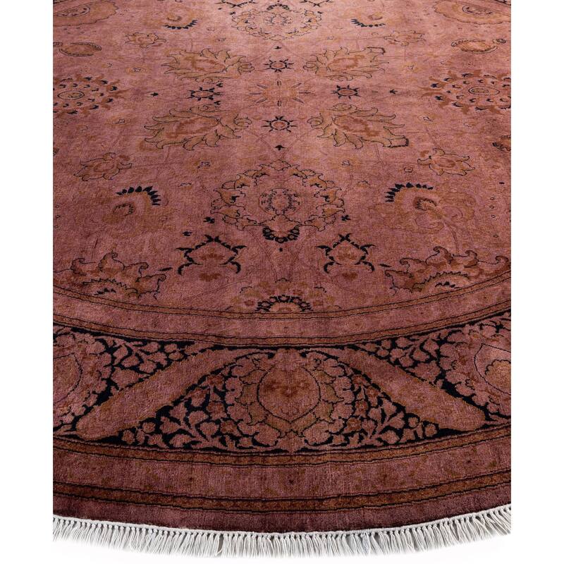 Overdyed One-of-a-Kind Hand-Knotted Area Rug - Purple - 9' 1" x 9' 1"
