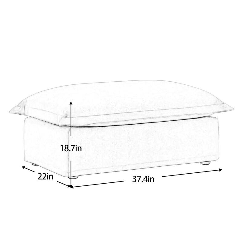 ​Contemporary Footstool - Chenille Fabric