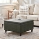 preview thumbnail 16 of 52, Leather Square Storage Ottoman for Living Room, Brown/ Black 30"W x 30"D x 18.1"H Vintagegreen