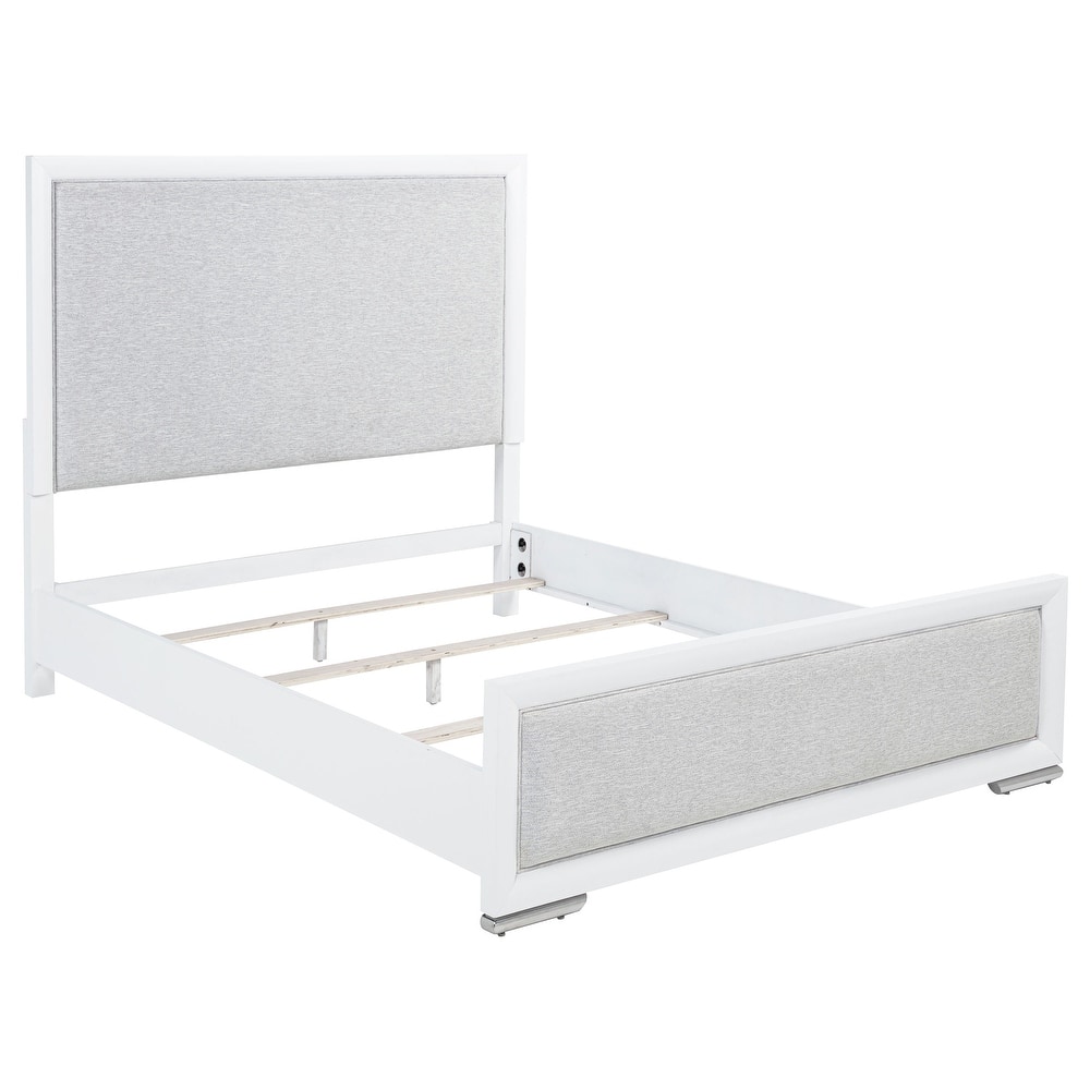 Gracemont 57-inch Panel Bed Grey and White